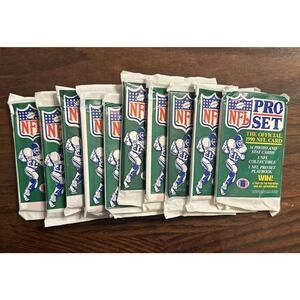 Lot of 10 x 1990 PRO SET Series 1 NFL Football Sealed Packs